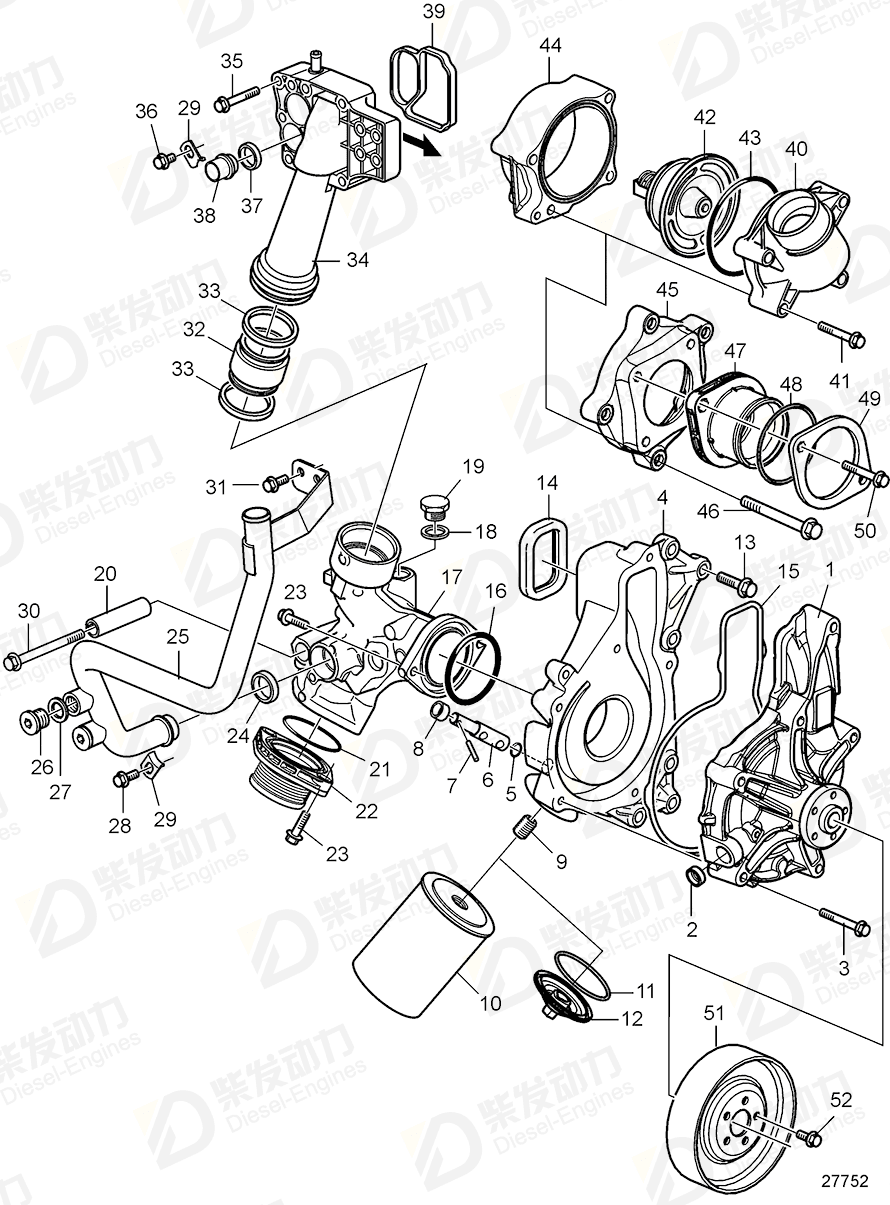 volvo penta Adapter 22339170 Drawing